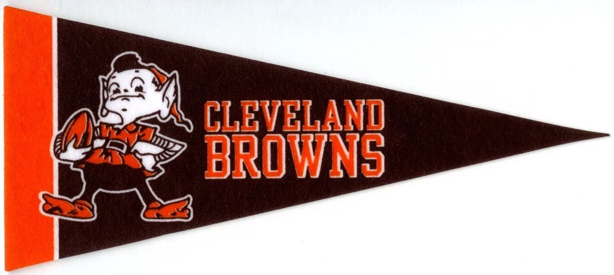 CLEVELAND BROWNS~NEW MINI 9' SMALL SOUVENIR NFL FOOTBALL PENNANT w/OLD TEAM  LOGO