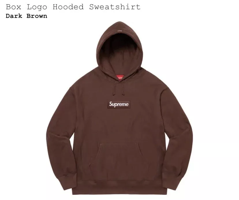 S Supreme Box Logo Hooded Sweat Brown