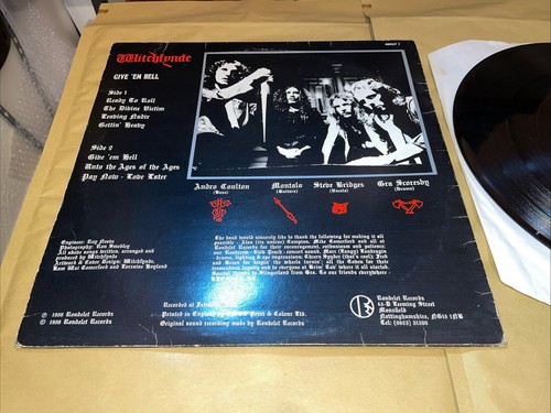 WITCHFYNDE -GIVE ‘em Hell - 12”lp 1980 1A/1B Vgc-/vgc+ Uk 1st Press - Picture 5 of 6