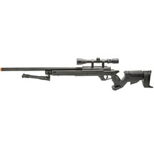 WellFire MBG22BAB Bolt Action Gas Powered Airsoft Sniper Rifle Scope and Bipod