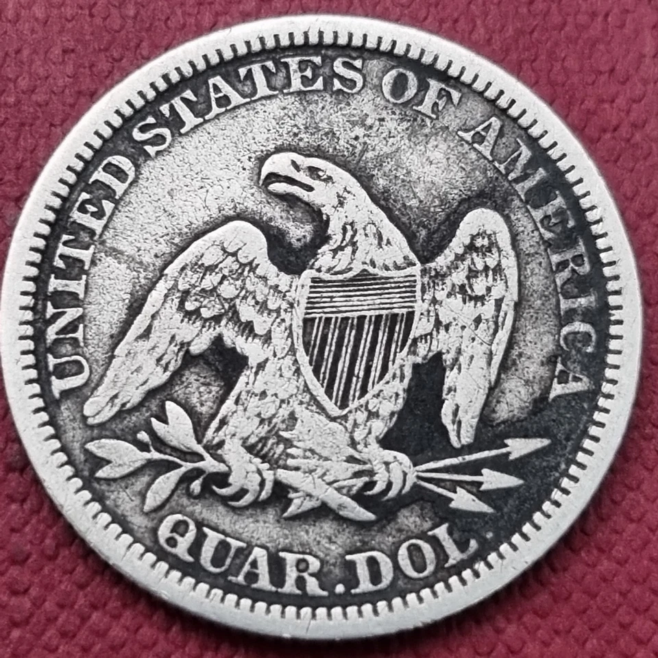 1861 Seated Liberty Quarter 25c Better Grade VF #57497 - Image 2 of 2