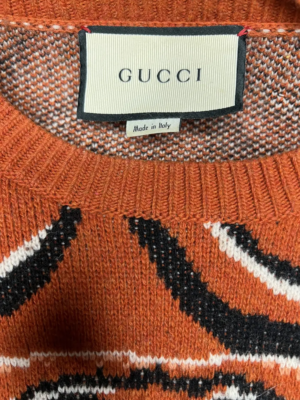 Orange Gucci Tiger Intarsia Sweater Size XL | eBay