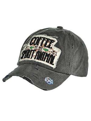 Ceci® Womens Baseball Cap 'Coffee Spirit' Distressed Vintage