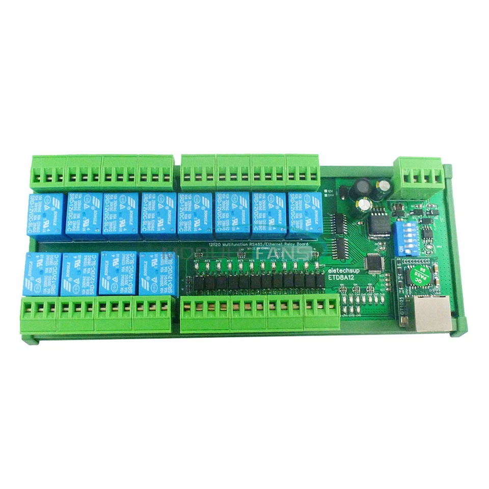 12DIO Ethernet/RS485 Relay Module Modbus RTU TCP/IP Network PLC Expansion Board - Image 4 of 4