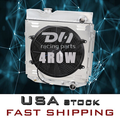 4-Row Radiator+Fan Shroud For 1963-1966 Ford Mustang Falcon/Mercury Comet Auto 