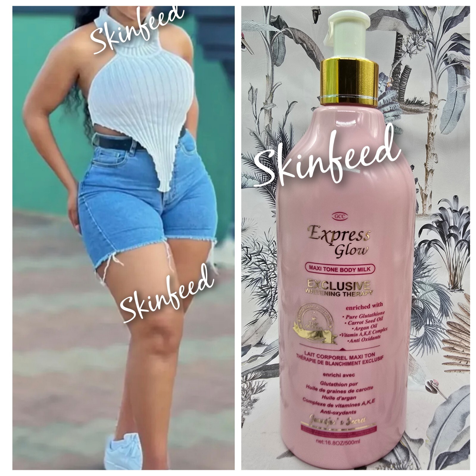 GCC Express Glow Maxi Whitening Body Milk with Vitamins and Argan Oil