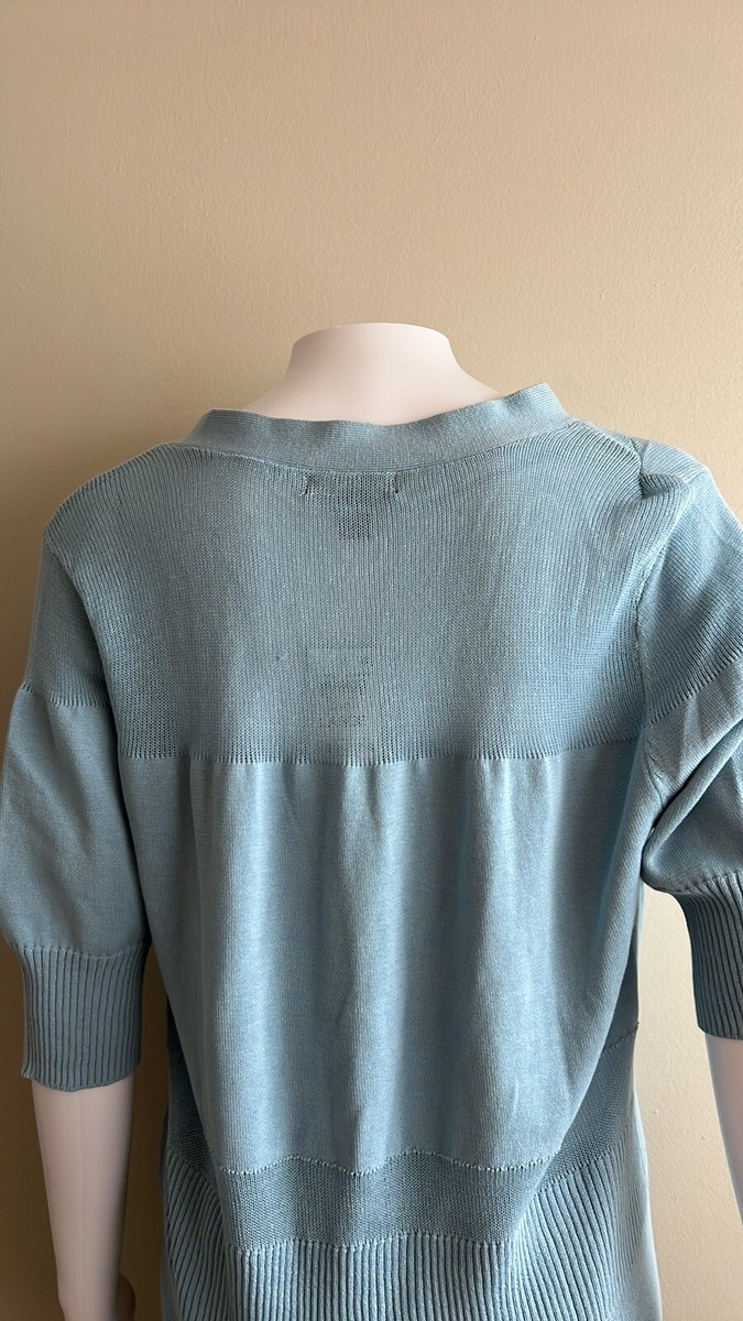 New Alfani Light blue short sleeve Cardigan Size Large | eBay