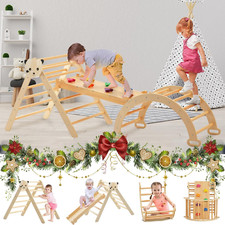 Triangolo Arrampicata Pikler Montessori Set Scivolo Legno Indoor Bambini Arrampicata Nuovo