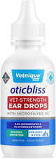 Oticbliss Cat  Dog Ear Infection Treatment Drops - with 1 Hydrocortisone  Mic