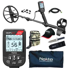 Nokta Simplex Ultra Waterproof Metal Detector with 11" DD Coil, Bag, Digger, Hat
