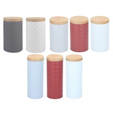 Pasta Spaghetti Canister Kitchen Food Storage Container Airtight Jar Tin Metal