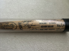 New York Yankees Kevin Maas GAME USED Bat with MULTIPLE HOF Signatures 