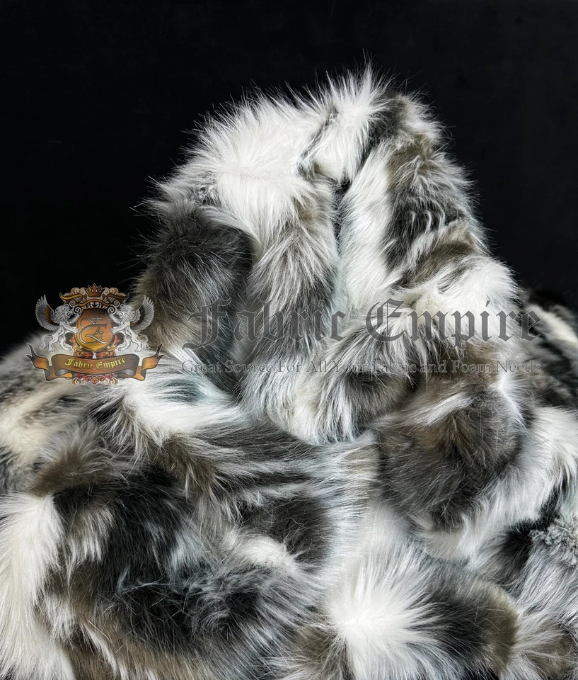 Tela de piel sintética pelo largo tribal retazos 58" con SBY/multicolor piel artesanal abrigo de piel Foto 2 de 4