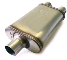 Universal Dual Chamber Muffler 2.5 Center Dual Outlet