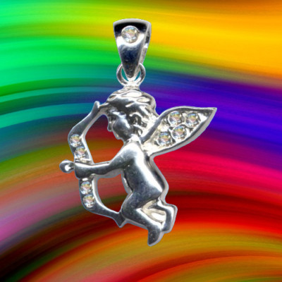 I Anhänger Amor Eros I Echt 925 Sterlingsilber I Strassstein Kristall Zirkonia I