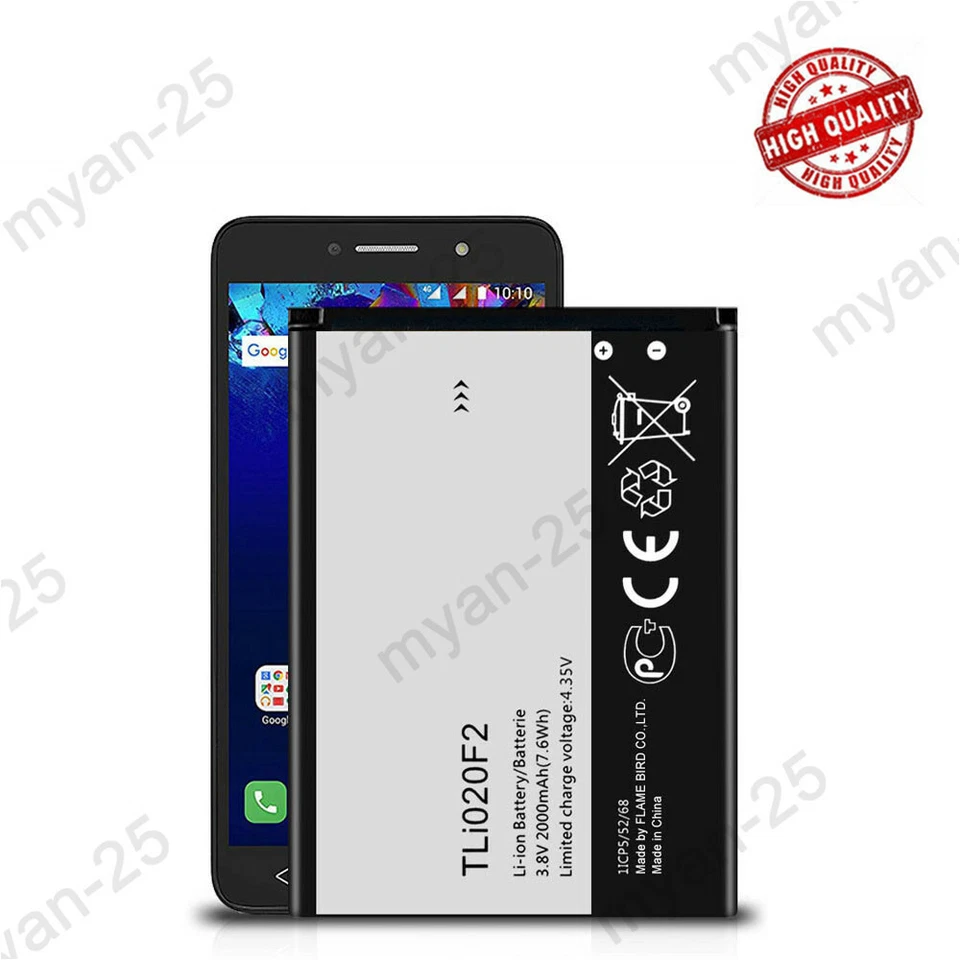 Bateria de substituição TLi020F1 TLi020F2 para Tracfone Alcatel Raven A574BL - Imagem 2 de 4