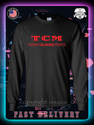New Tee TCM Turner Classic Movies Men's Long Sleeve T-Shirt American T-Shirt