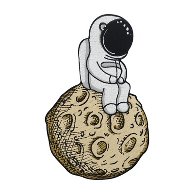 Großer Man on the Moon Patch zum Aufbügeln | Weltraum Mond Patches, Astronaut