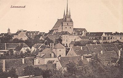 Postcard Lommatsch local view postcard before 1945