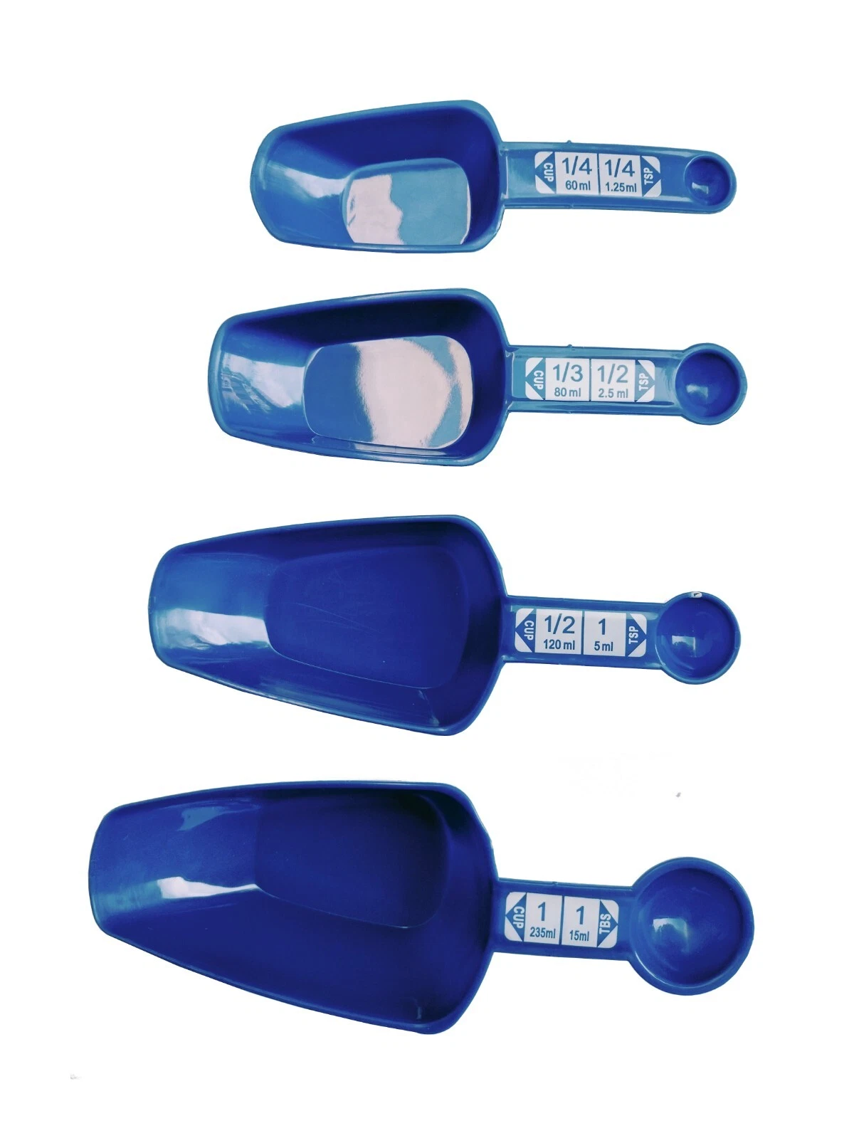 Set Of 4 Measuring Cups Scoops Spoons Kitchenware Varied From 1/4 To 1 Cup