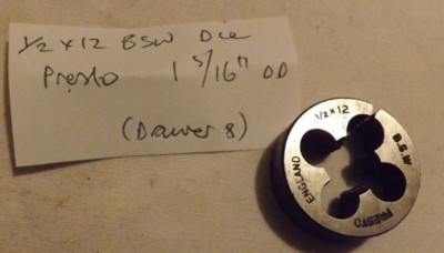 1/2 x 12 BSW MATRIZE - PRESTO - 1 5/16 ZOLL OD - ENGINEERING