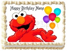 Imagen de adorno de pastel comestible ELMO Plaza Sésamo