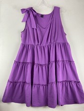 Shein Curves Pink Elastic Waist Three Tier Dress Size Medium (809)