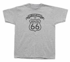Route 66 highway Hot Rod Ride vintage man carage t shirt retro print tee