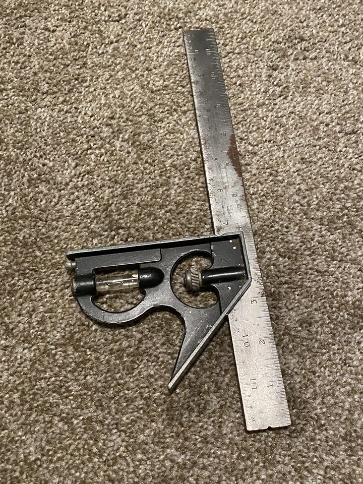 Empire Level 12" Combination Square, with Scribe Steel and Brass - Vintage - Image 3 of 4