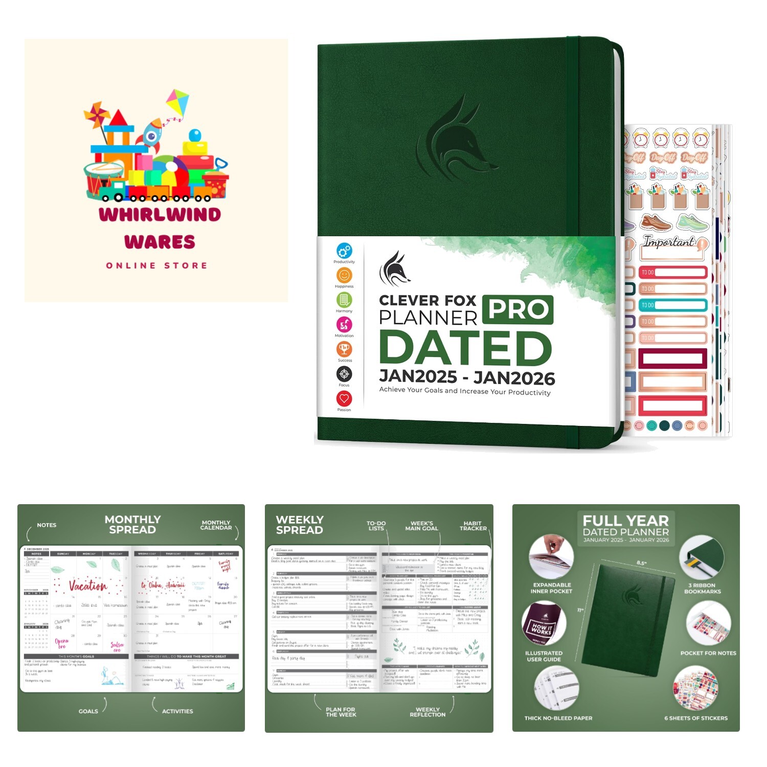 Planner PRO Dated Jan 2025–Jan 2026 Weekly & Monthly Life Planner to Increase...-image