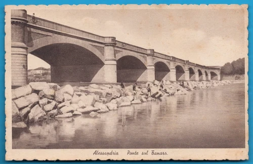 Alessandria Ponte sul Tanaro FP cartolina vintage postcard postkarte MA1622 - Foto 1 di 2