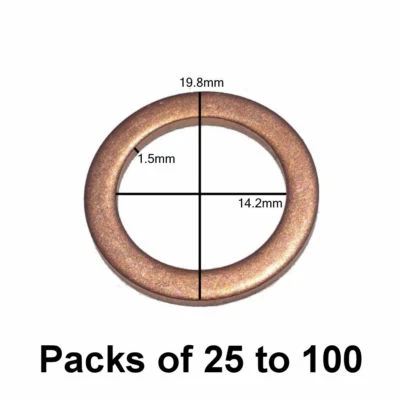 BUY AUTO SUPPLY M14 Copper Oil Drain Plug Gaskets Fits GM 94525114 VW N0138492 Dorman 097-135