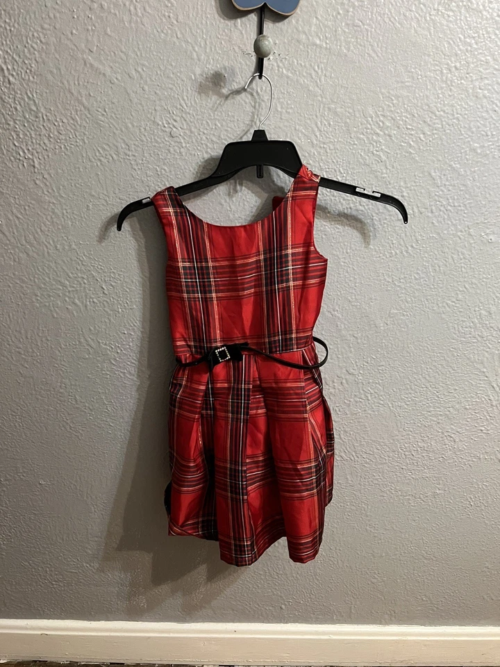 Niñas Talla 6X/7 Children’s Place Vestido de Navidad Rojo a Cuadros Foto 2 de 4