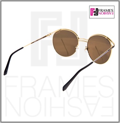BALMAIN VERT NOIR 2529 Black Brown Gold Round Metal Mirrored  display picture 1
