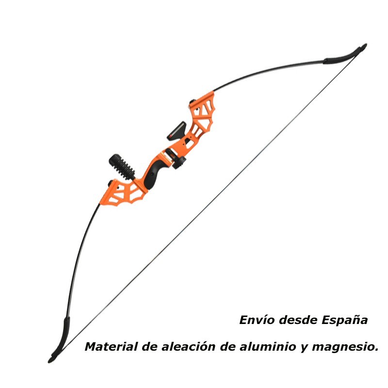 Kit Arco Recurvo Adulto Aluminio 40 lbs 32＂ + 6 Flechas Accesorios-Naranja