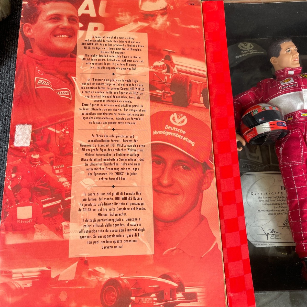 Ferrari 2000 Michael Schumacher Figure Doll Limited Edition Mattel