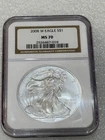 2008 W Burnished Silver Eagle  NGC MS 70 Brown Label ~ Pristine ~ NO SPOTS (018)