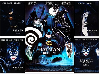 Batman Returns 1992 Movie Poster Set   5 Posters   8.5x11