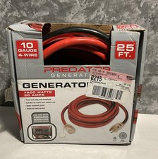 Home Power Generator Extension Cord 25ft 7500 Watts 30 Amp 10 Gauge 4-Wire 250V