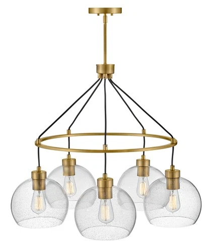 Lark 83014 Rumi 5 Light 30"W Ring Chandelier - Brass - Picture 6 of 10