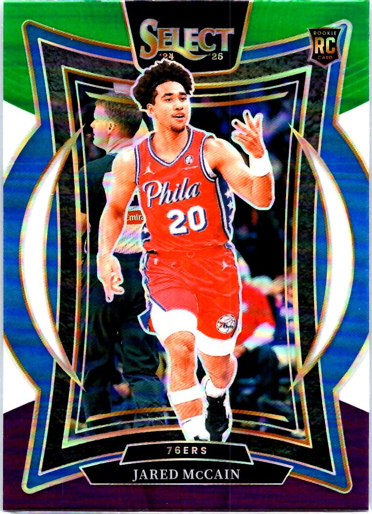 2024-25 Panini Select #82 Jared McCain Green White Purple Prizm