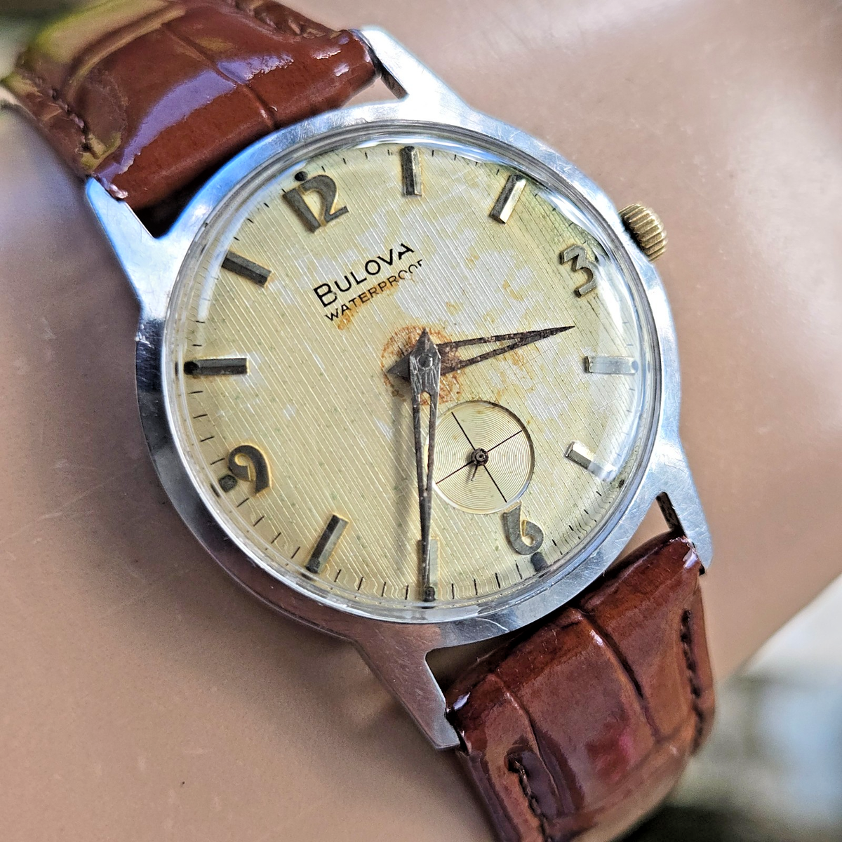 Vintage BULOVA Surf King men's manual wind watch 11AL 17Jewels