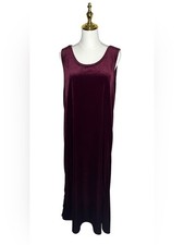 Blair Vintage 90s Sleeveless Burgundy Velvet Maxi Dress Whimsigoth Sz L Witchy