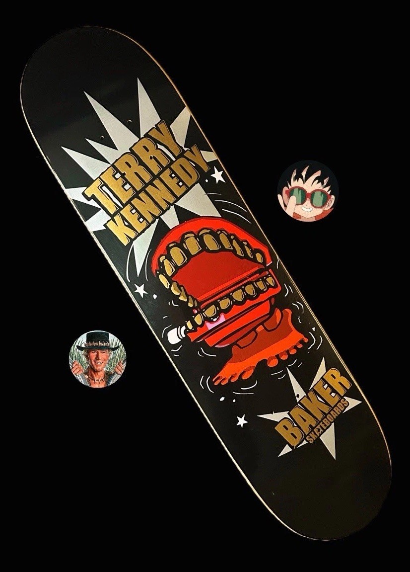 RARE Terry Kennedy TK Baker Skateboard Deck Vintage Gold Grill Teeth NOS NEW