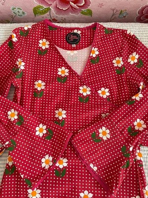 Tante Betsy Kleid XS 34 36 S rot Prilblumen top Retro