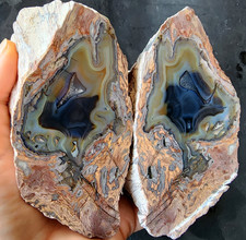 Pietra di agata riolite 30 oz (851 gr), agata drusa, coppia di agate grandi, アゲートのペア