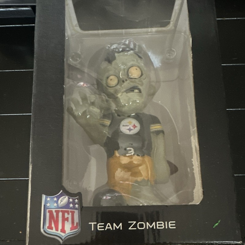 NFL Zombie Collectible Figurine Pittsburgh Steelers Gray Black Yellow Resin