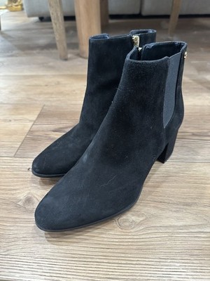 Calvin Klein Black Suede Ankle Heeled Bootie 7.5