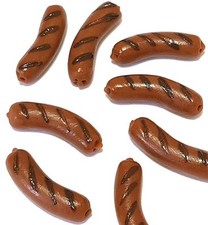 100 Dollhouse Miniature Grilled Sausages Doll Mini Food Meat Decor Wholesale Lot