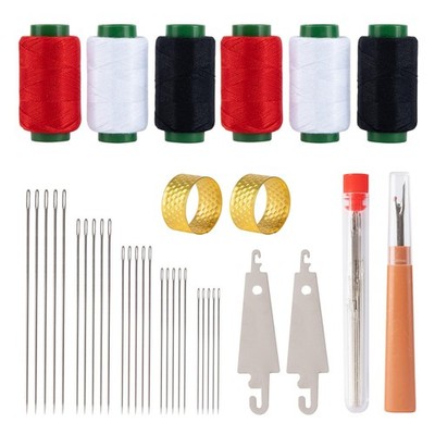 37 Pcs Big Eye Steel Sewing Needles Kit - Stainless for red 